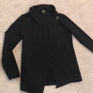 Danskin black asymmetrical snap button jacket. EUC